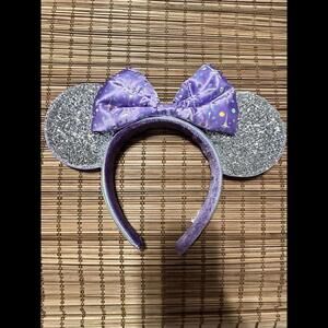 Tomorrowland Celestial Ears Silver Purple Disney Parks Glitter Minnie Headband